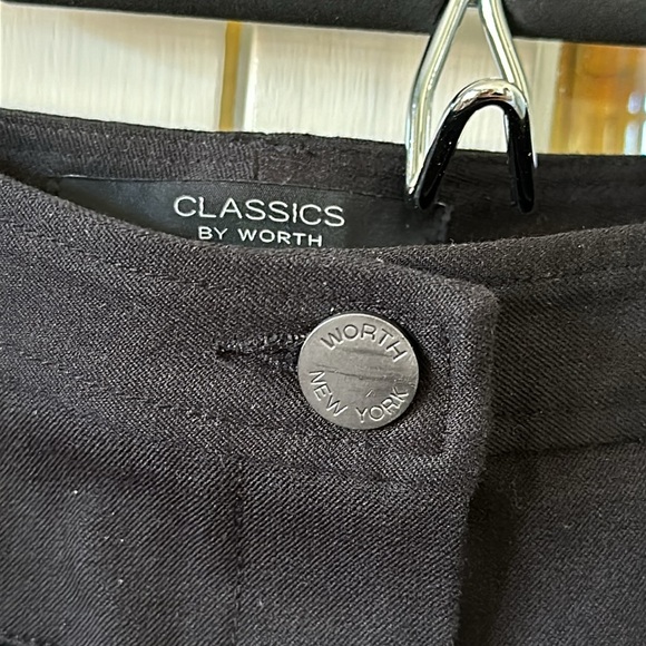 Worth NY Black straight leg Stretch Skinny Pants Zip Pockets cotton modal 8 - Picture 3 of 9